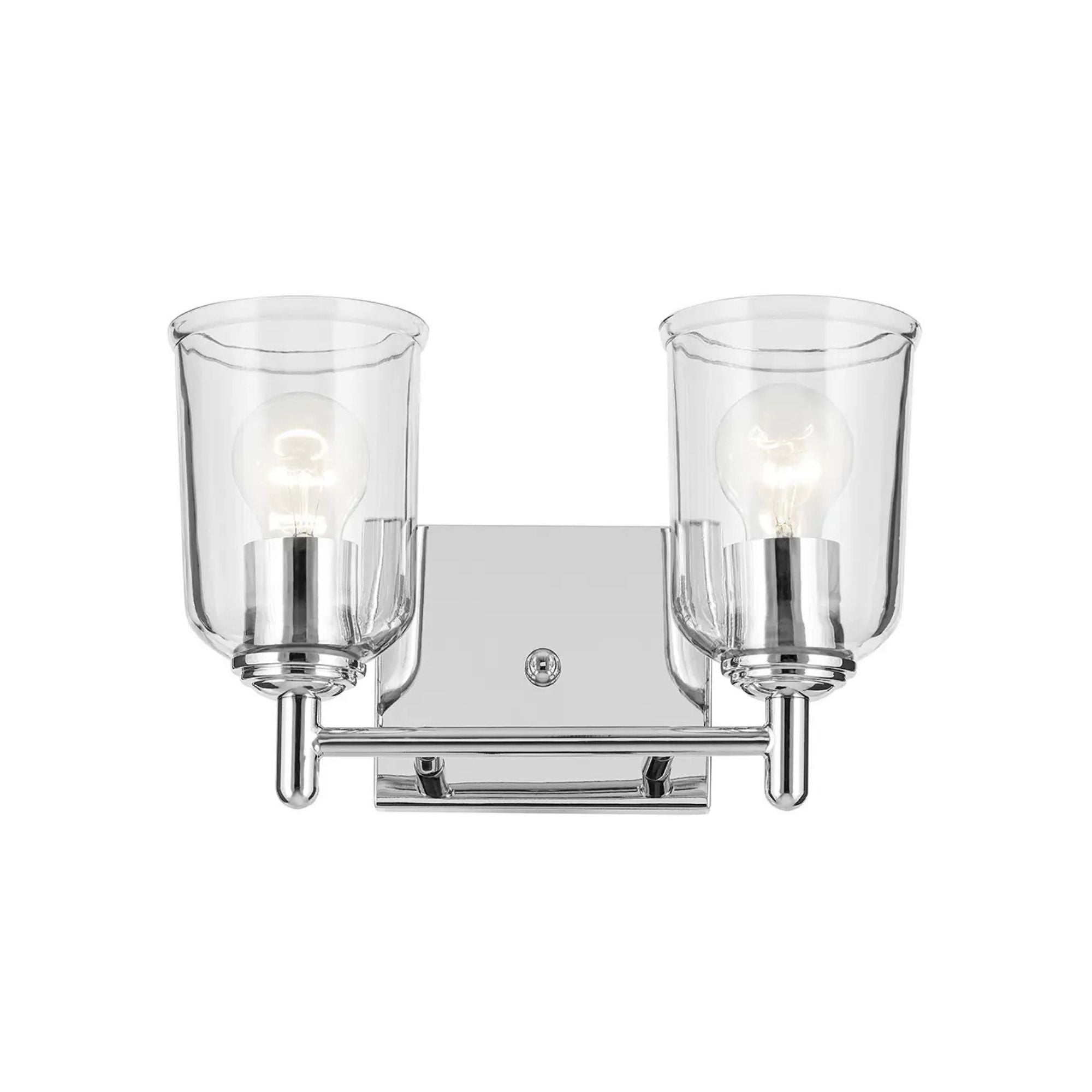 Shailene 13" 2-Light Bath Vanity Light, Chrome Finish, Clear Glass