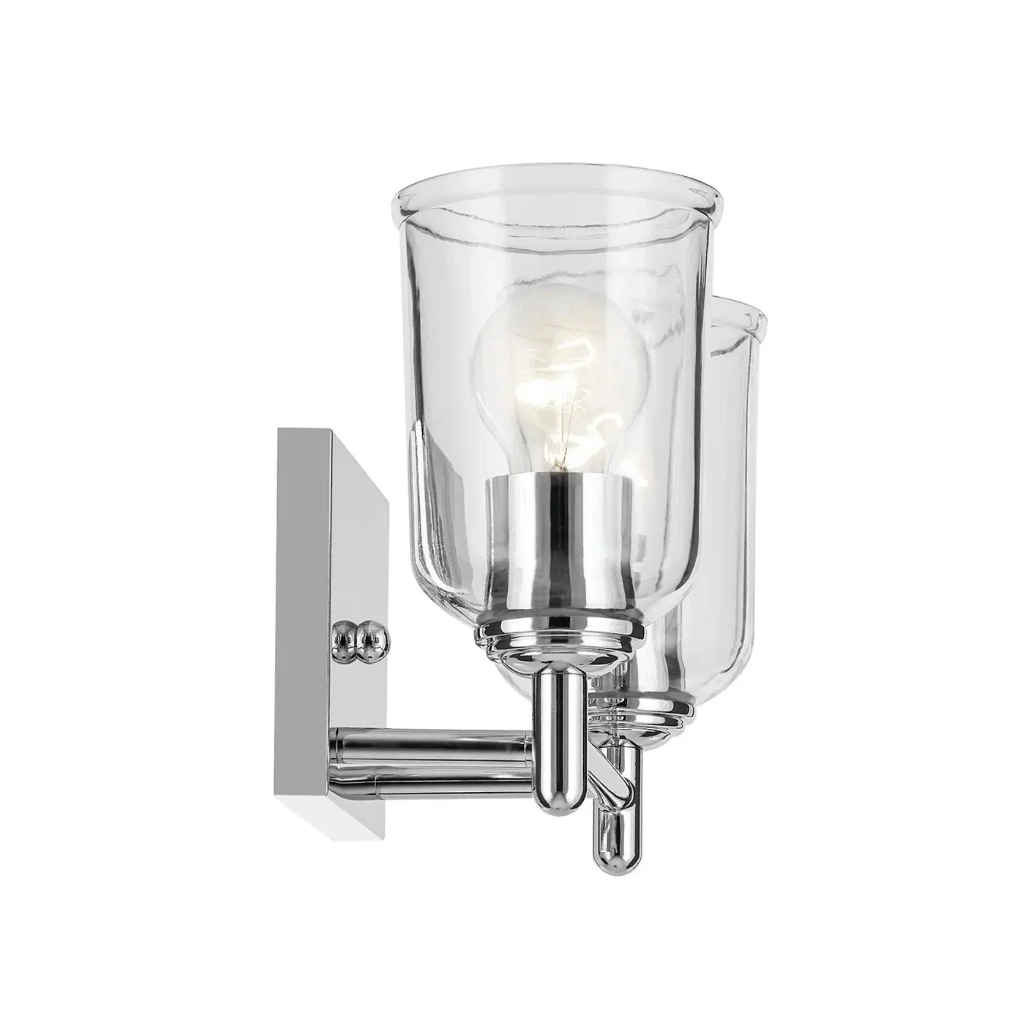 Shailene 13" 2-Light Bath Vanity Light, Chrome Finish, Clear Glass