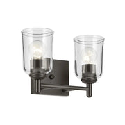Shailene 13" 2-Light Bath Vanity Light, Olde Bronze Finish, Clear Glass