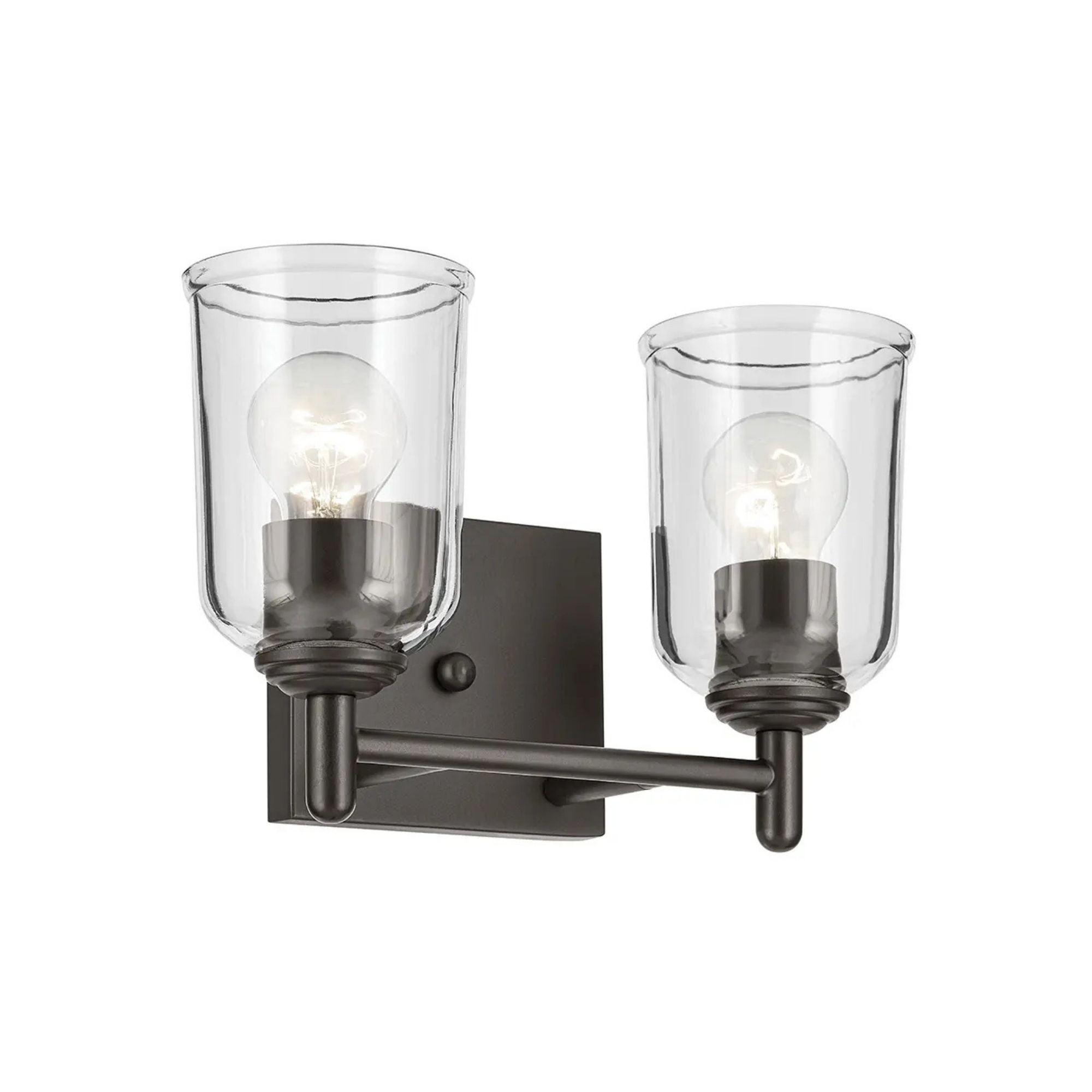 Shailene 13" 2-Light Bath Vanity Light, Olde Bronze Finish, Clear Glass