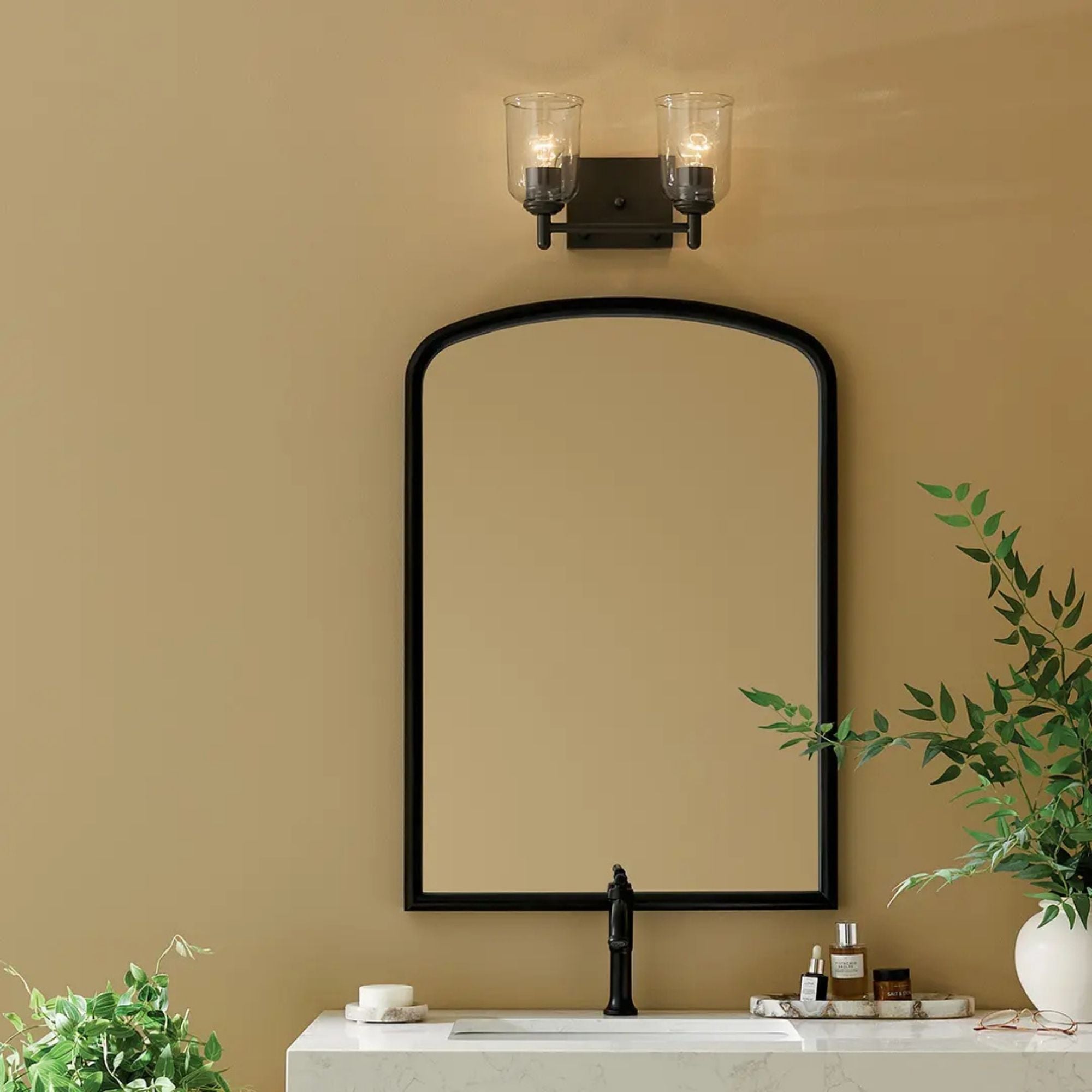 Shailene 13" 2-Light Bath Vanity Light, Olde Bronze Finish, Clear Glass