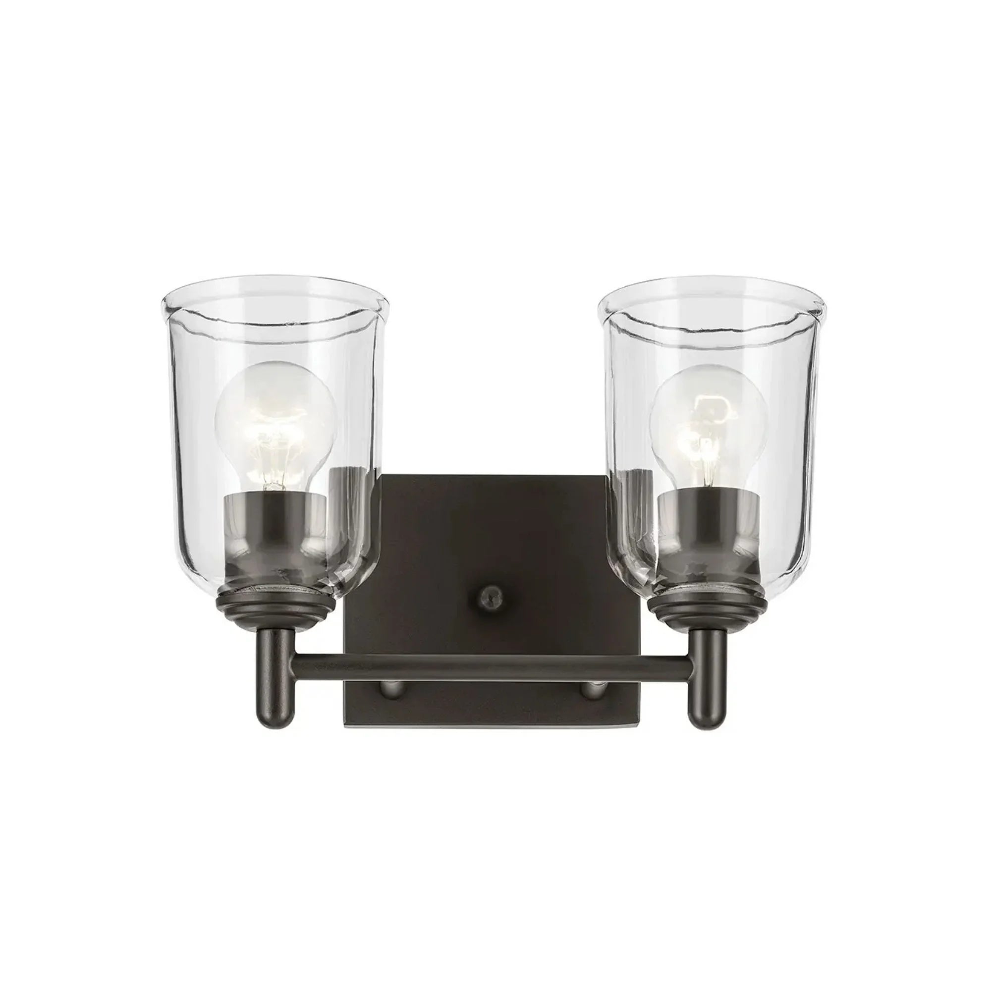 Shailene 13" 2-Light Bath Vanity Light, Olde Bronze Finish, Clear Glass