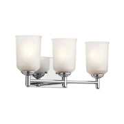 Shailene 21" 3-Light Bath Vanity Light, Chrome Finish, Etched Glass