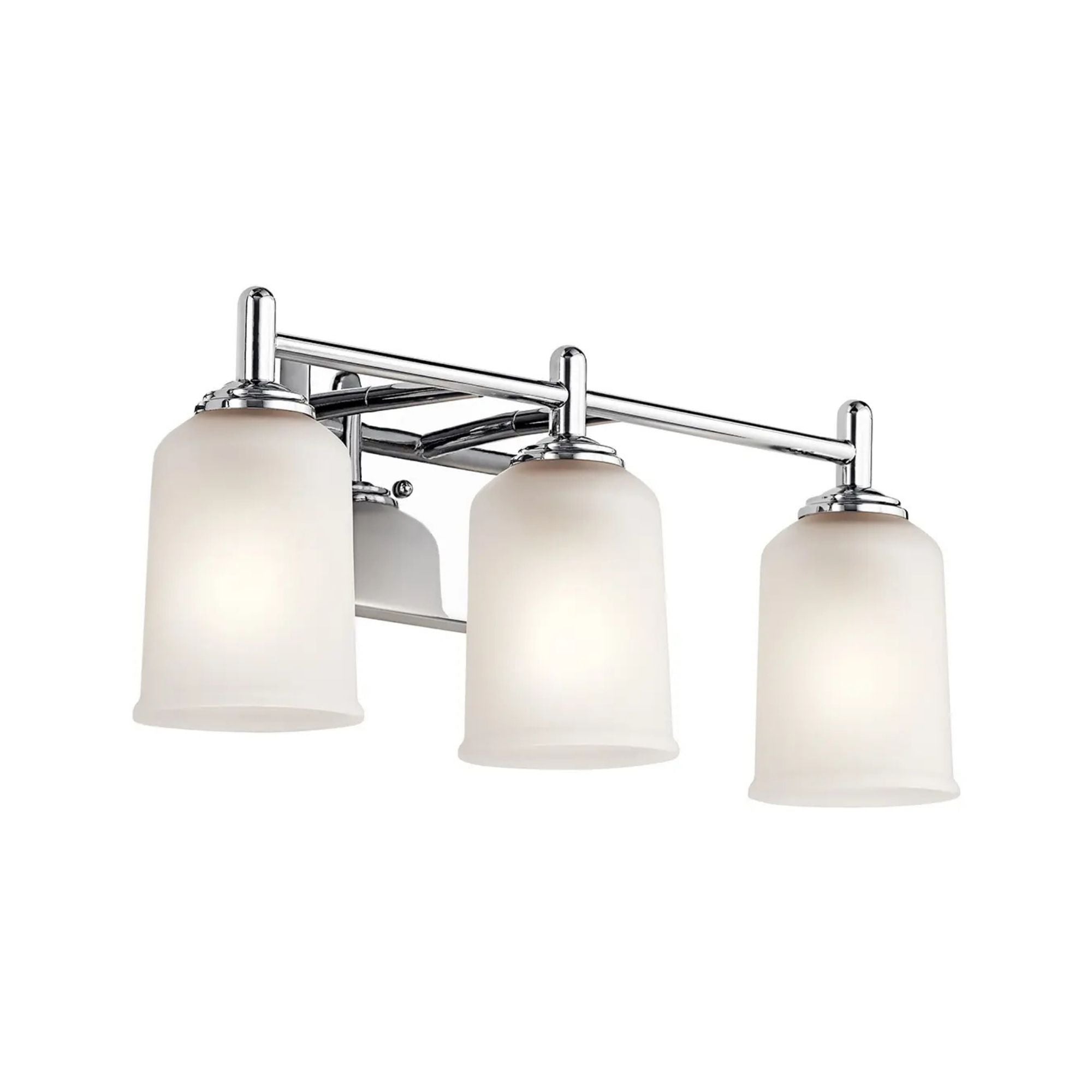 Shailene 21" 3-Light Bath Vanity Light, Chrome Finish, Etched Glass