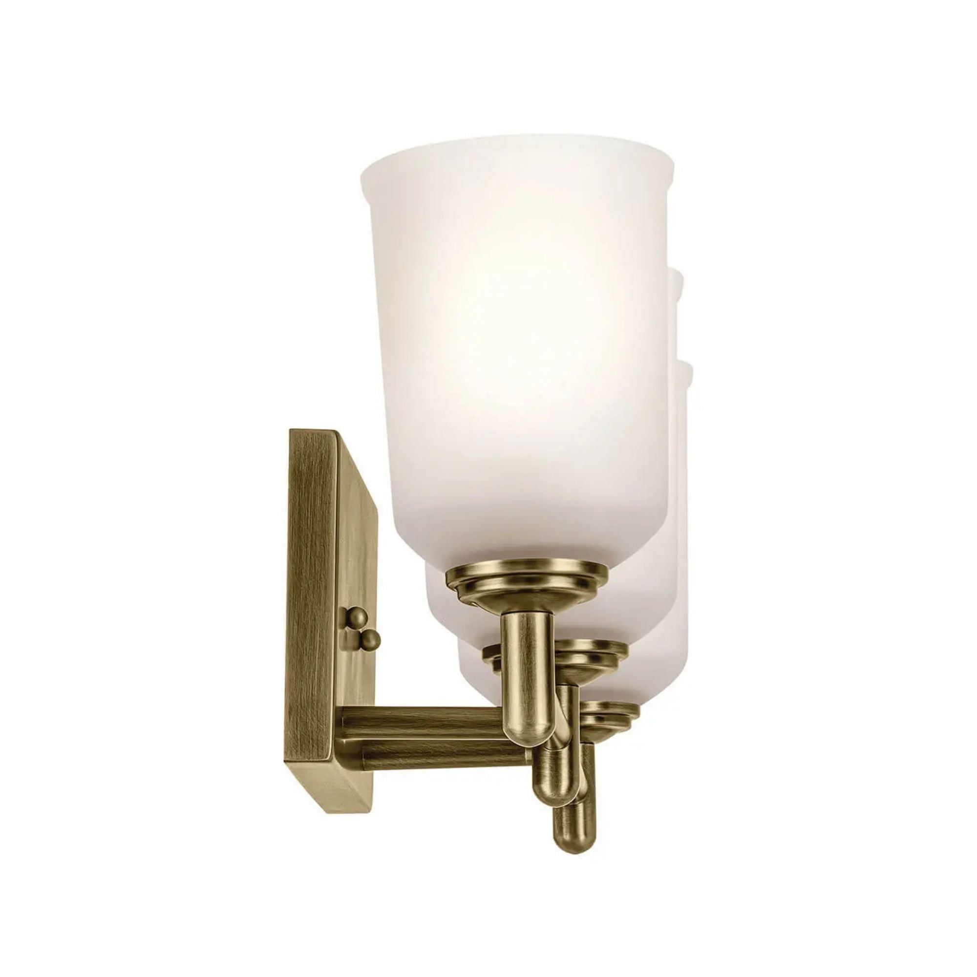 Shailene 21" 3-Light Bath Vanity Light, Natural Brass Finish, Etched Glass
