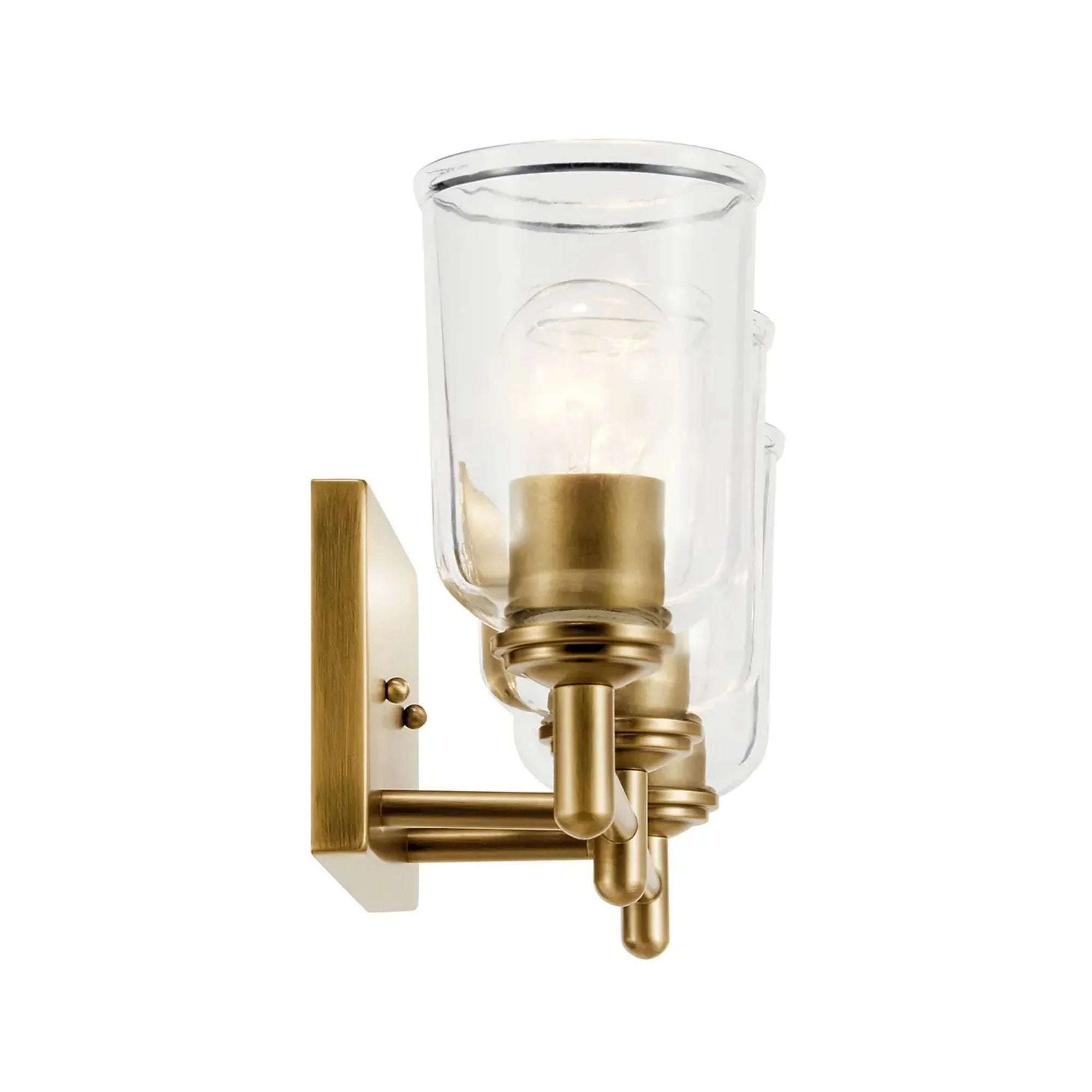Shailene 21" 3-Light Bath Vanity Light, Natural Brass Finish, Clear Glass