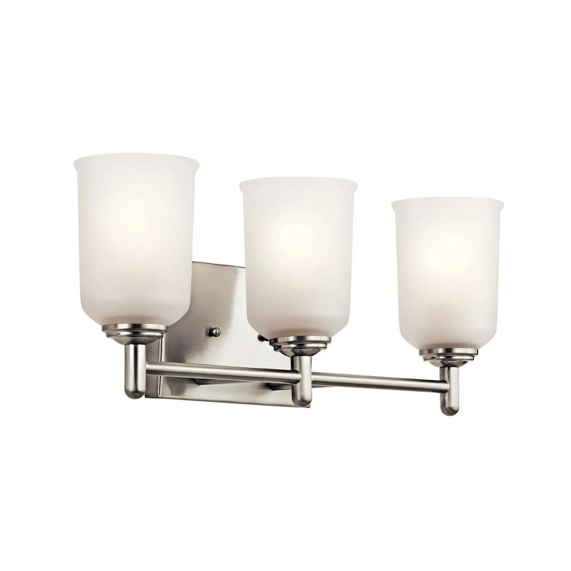 Shailene 21" 3-Light Bath Vanity Light, Brushed Nickel Finish, Etched Glass