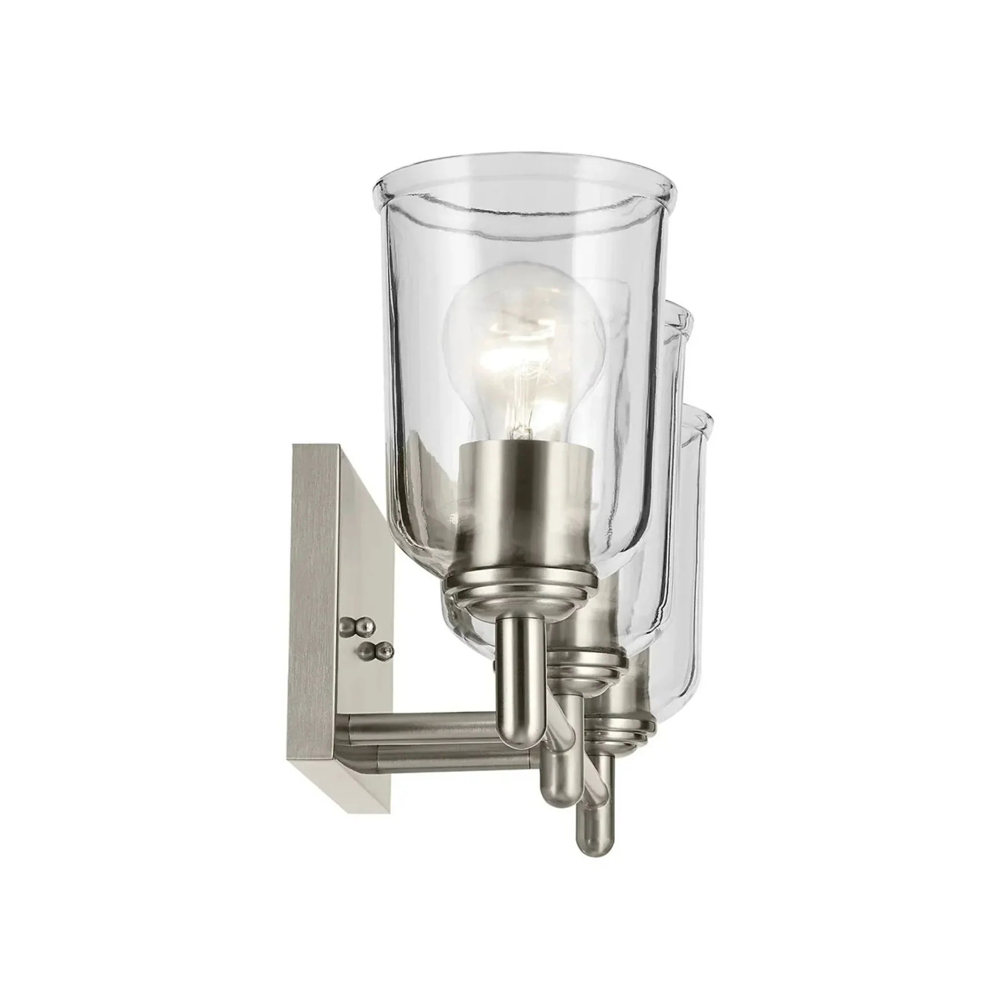 Shailene 21" 3-Light Bath Vanity Light, Brushed Nickel Finish, Clear Glass