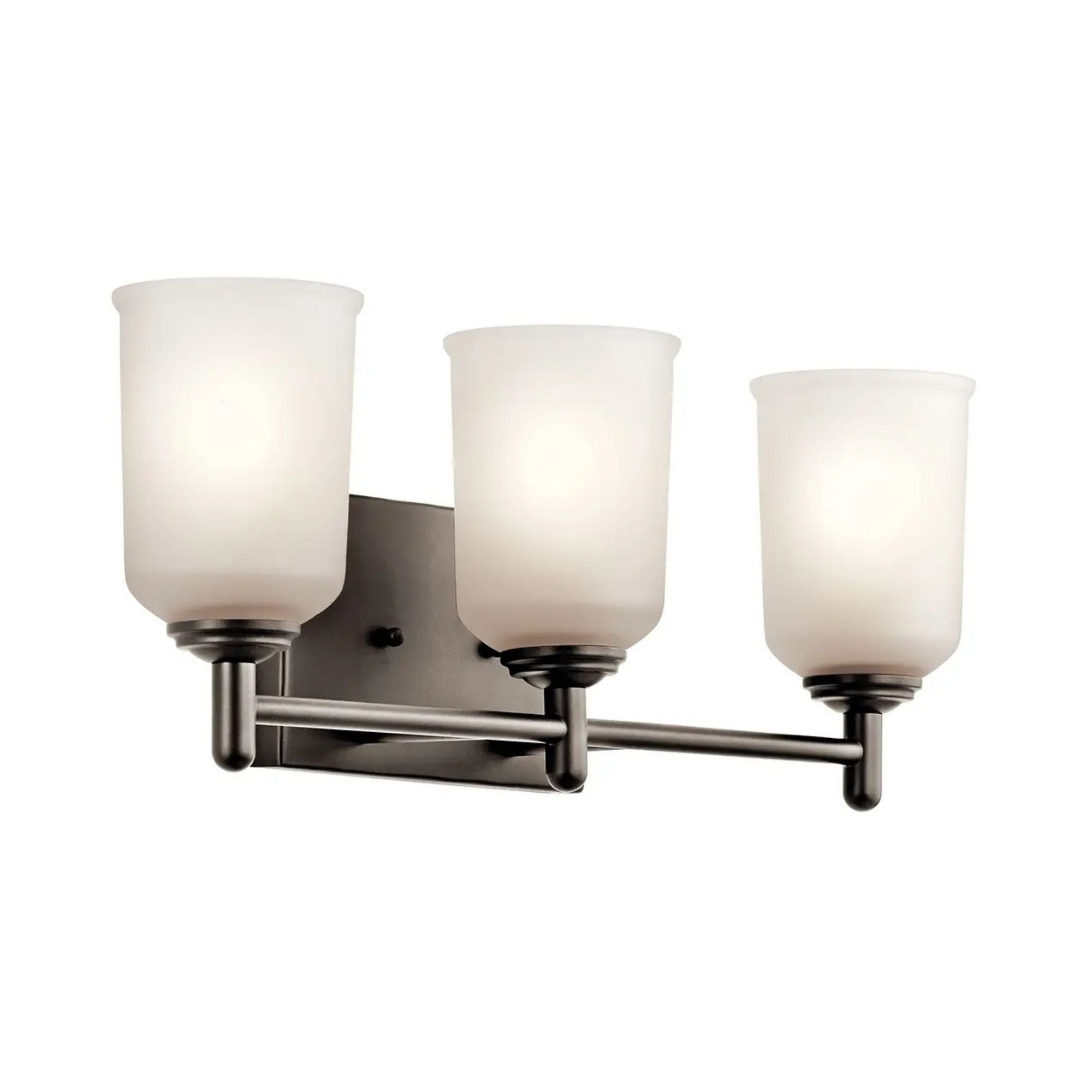 Shailene 21" 3-Light Bath Vanity Light, Olde Bronze Finish, Etched Glass