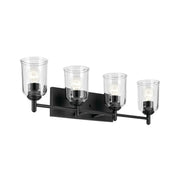 Shailene 30" 4-Light Bath Vanity Light, Black Finish, Clear Glass