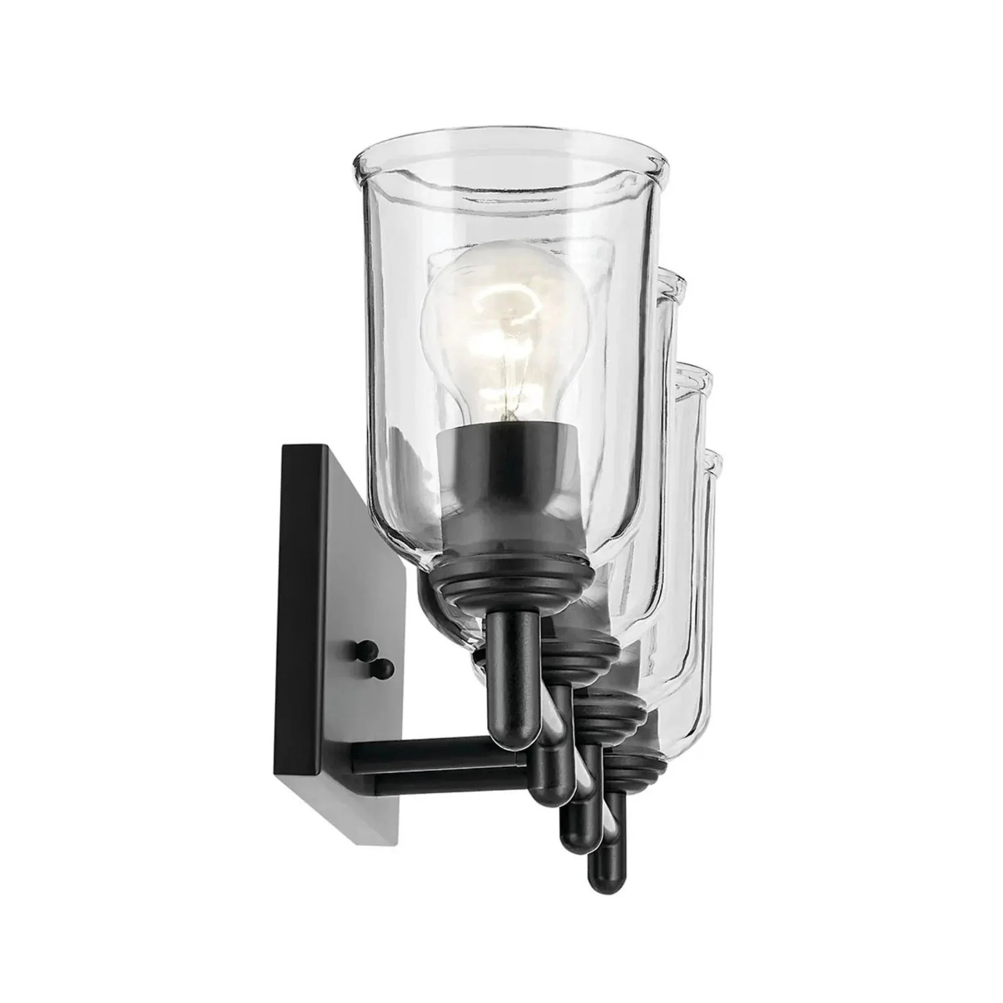 Shailene 30" 4-Light Bath Vanity Light, Black Finish, Clear Glass