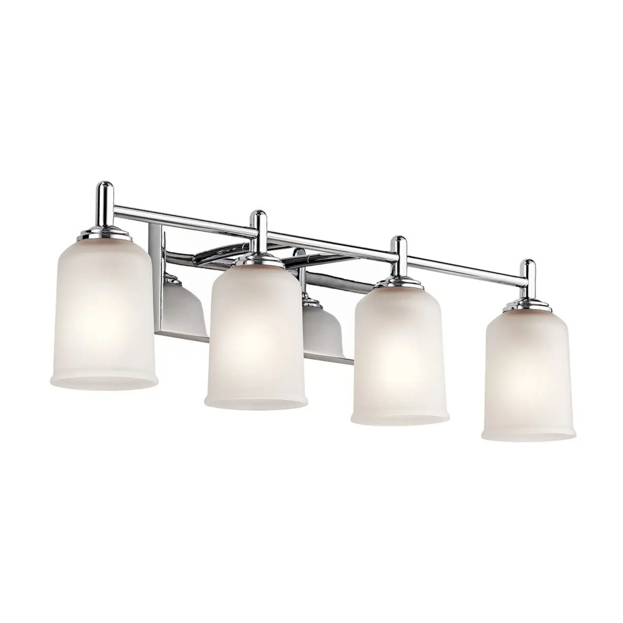 Shailene 30" 4-Light Bath Vanity Light, Chrome Finish, Etched Glass