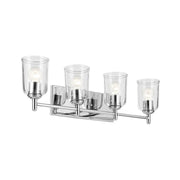 Shailene 30" 4-Light Bath Vanity Light, Chrome Finish, Clear Glass