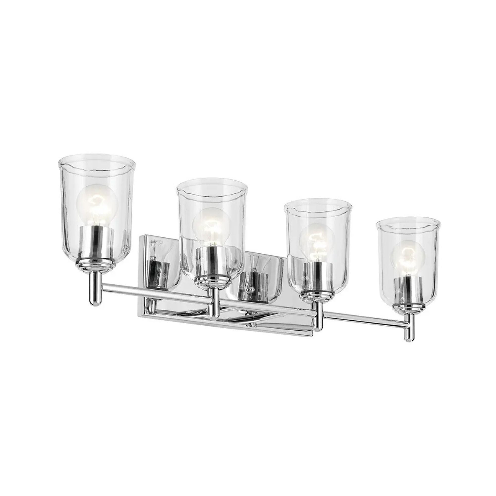 Shailene 30" 4-Light Bath Vanity Light, Chrome Finish, Clear Glass