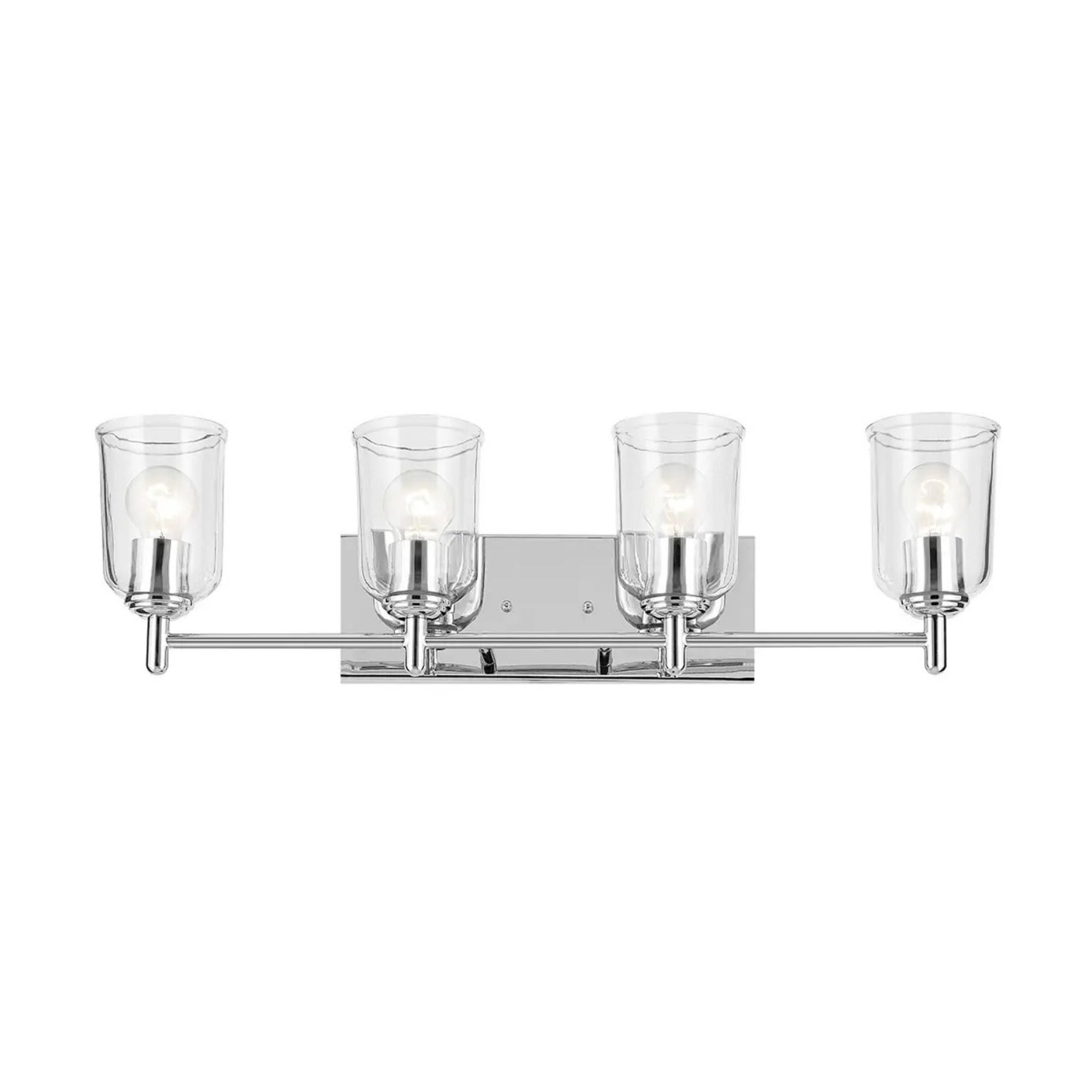 Shailene 30" 4-Light Bath Vanity Light, Chrome Finish, Clear Glass