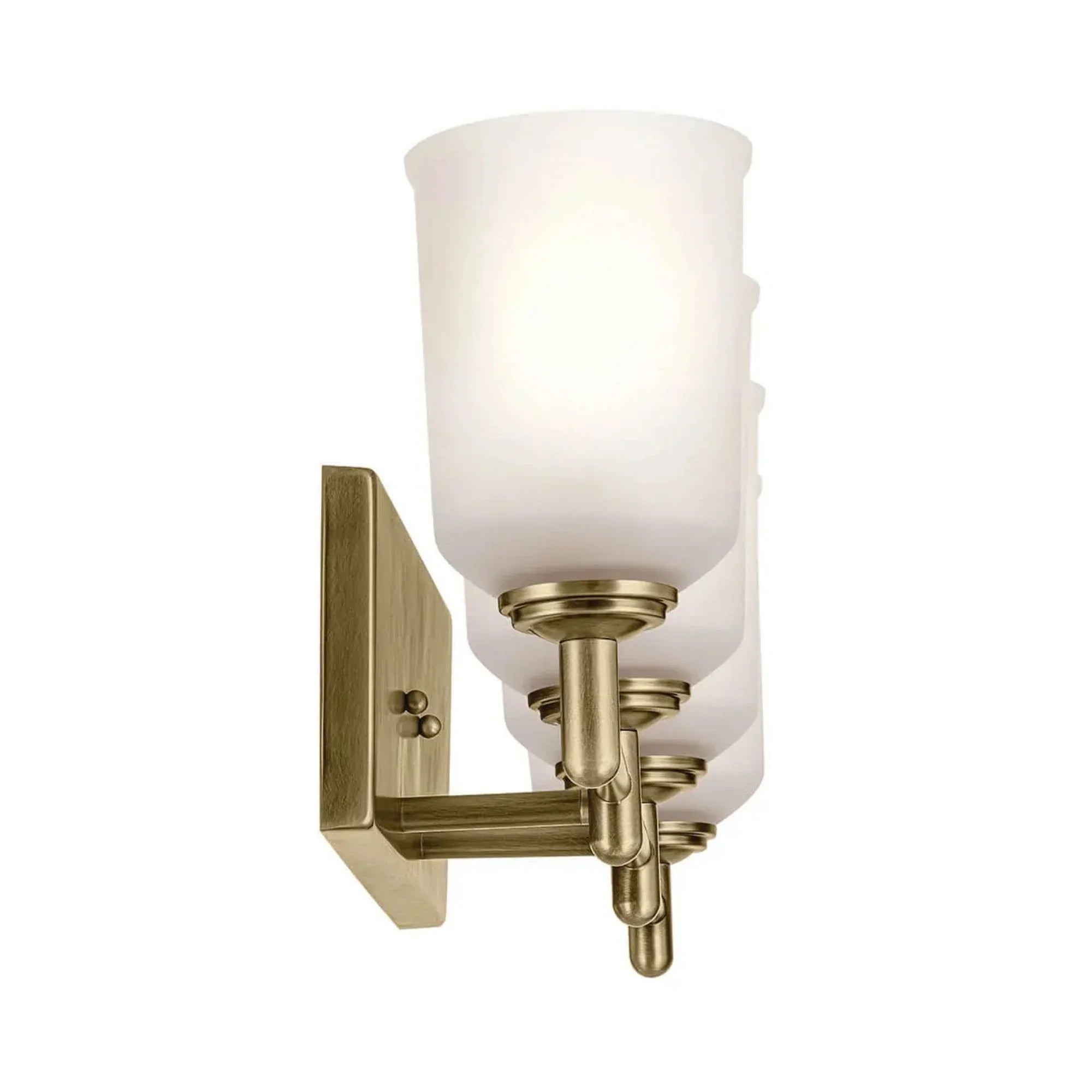 Shailene 30" 4-Light Bath Vanity Light, Natural Brass Finish, Etched Glass