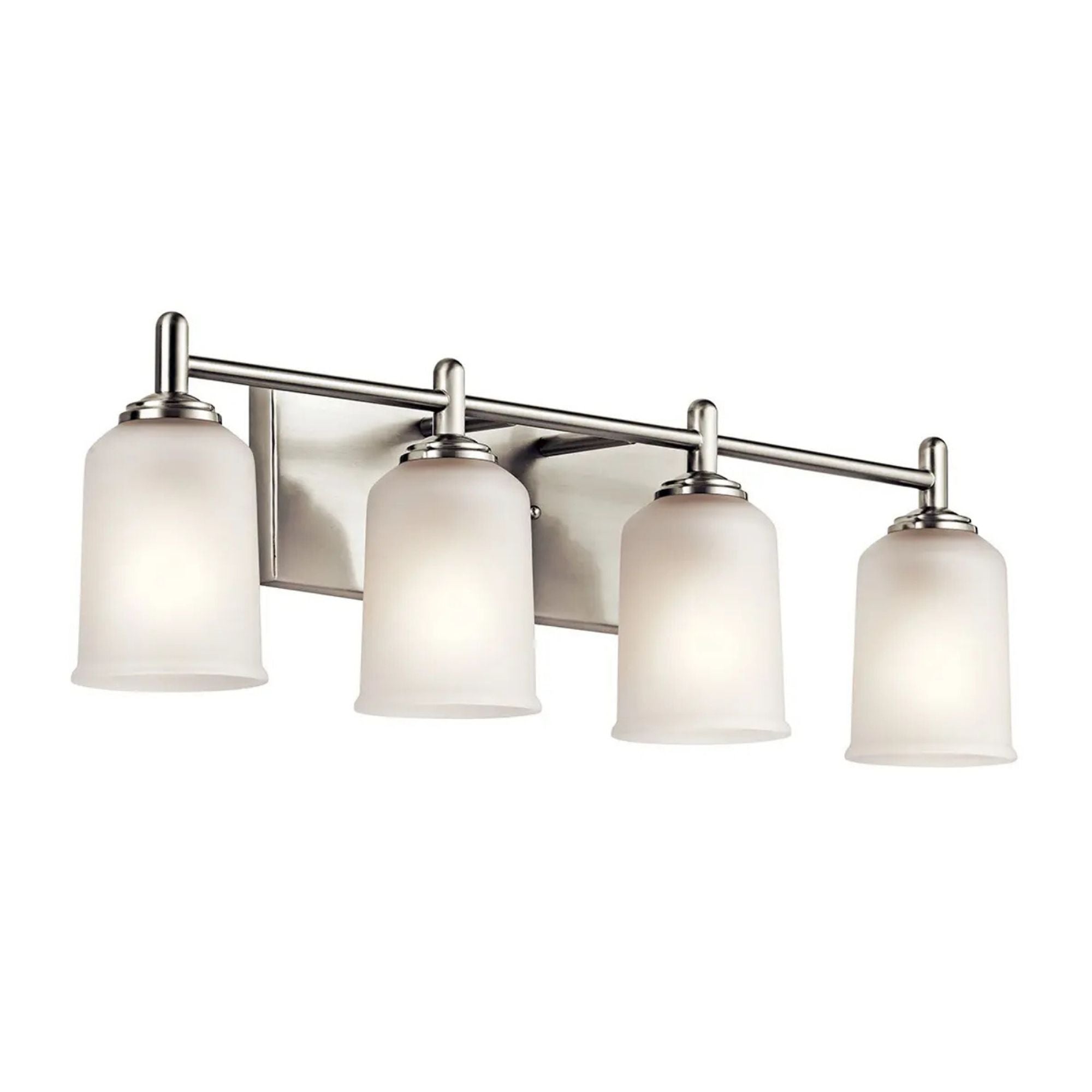 Shailene 30" 4-Light Bath Vanity Light, Brushed Nickel Finish, Etched Glass