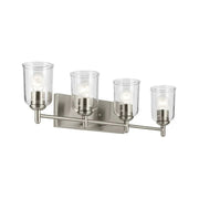 Shailene 30" 4-Light Bath Vanity Light, Brushed Nickel Finish, Clear Glass