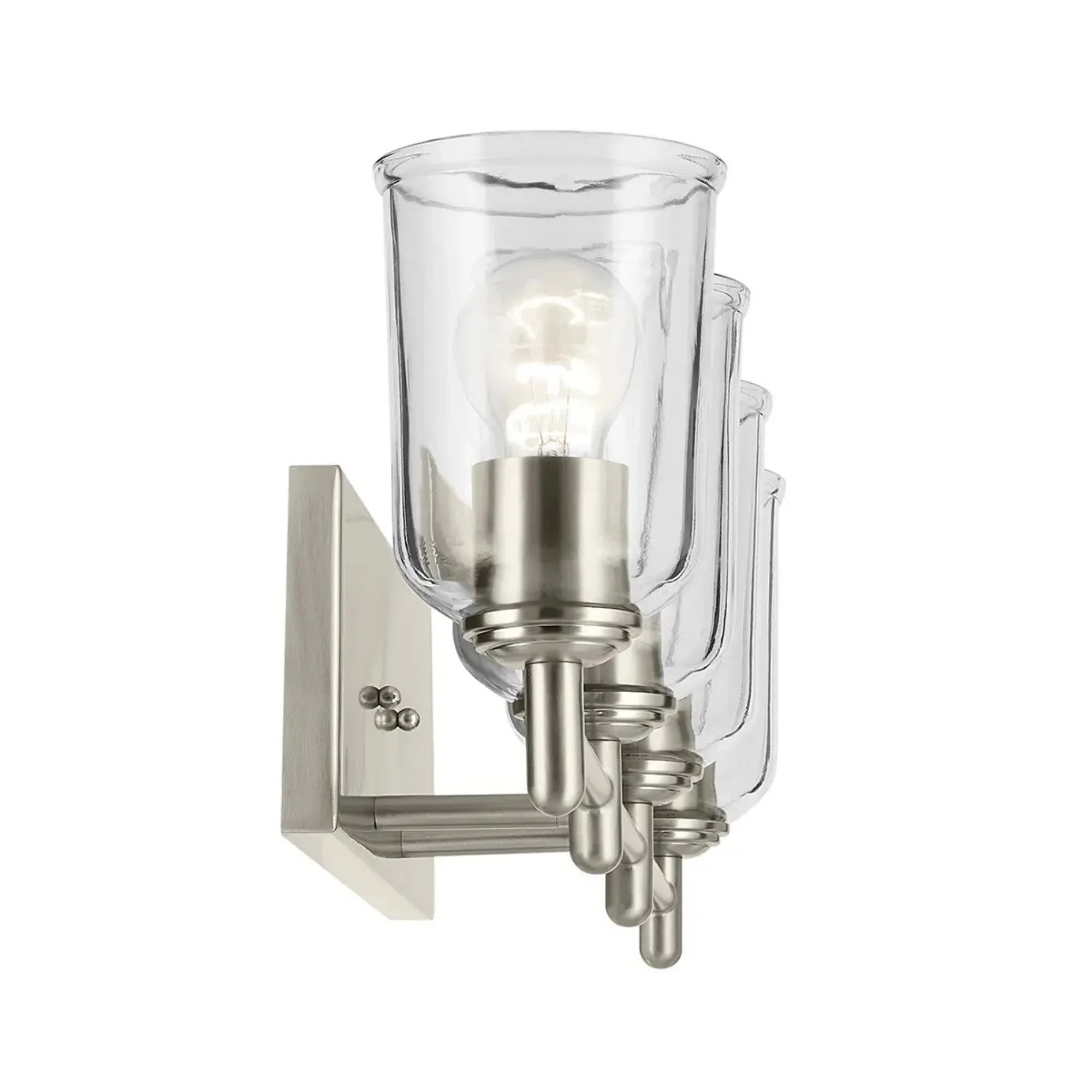 Shailene 30" 4-Light Bath Vanity Light, Brushed Nickel Finish, Clear Glass