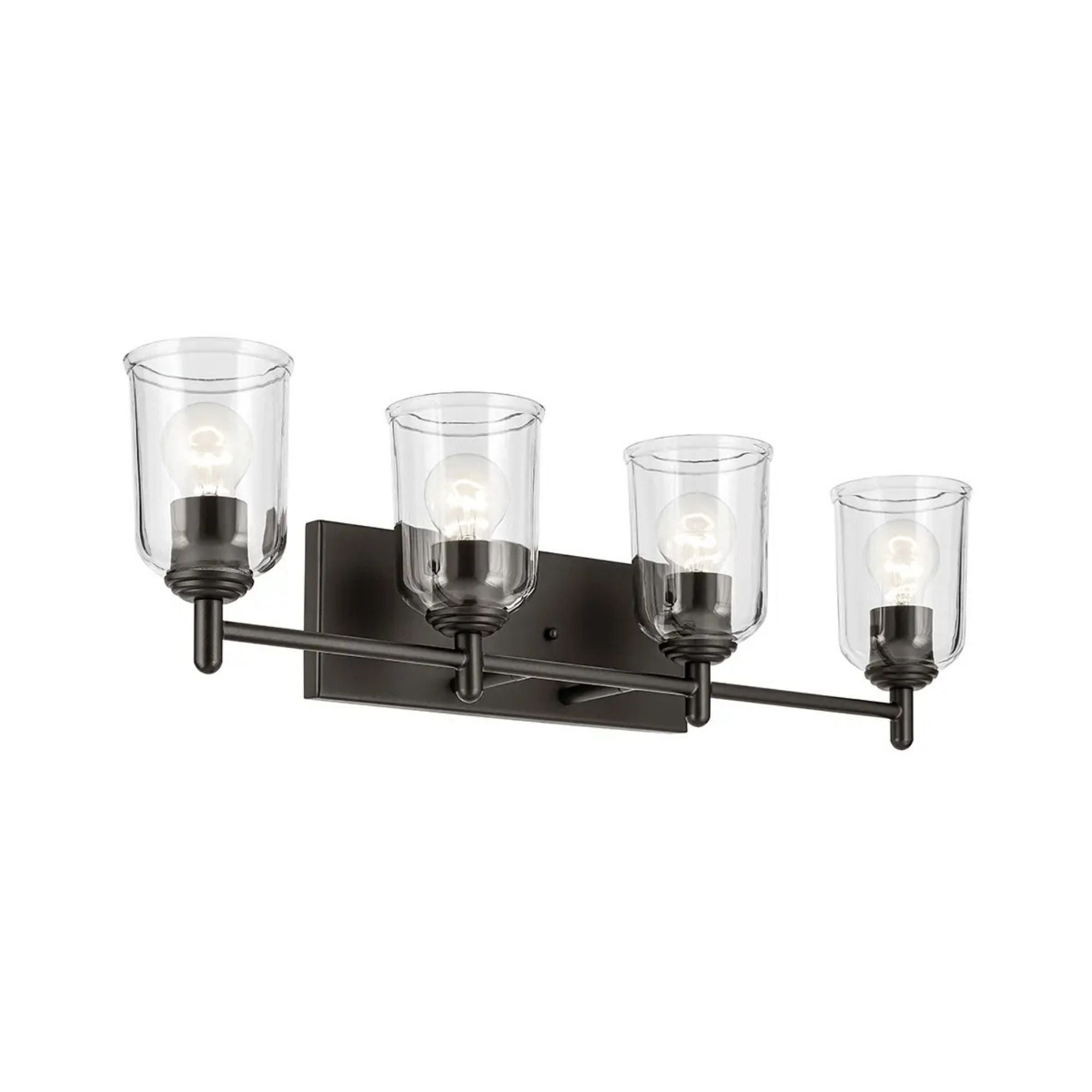 Shailene 30" 4-Light Bath Vanity Light, Olde Bronze Finish, Clear Glass
