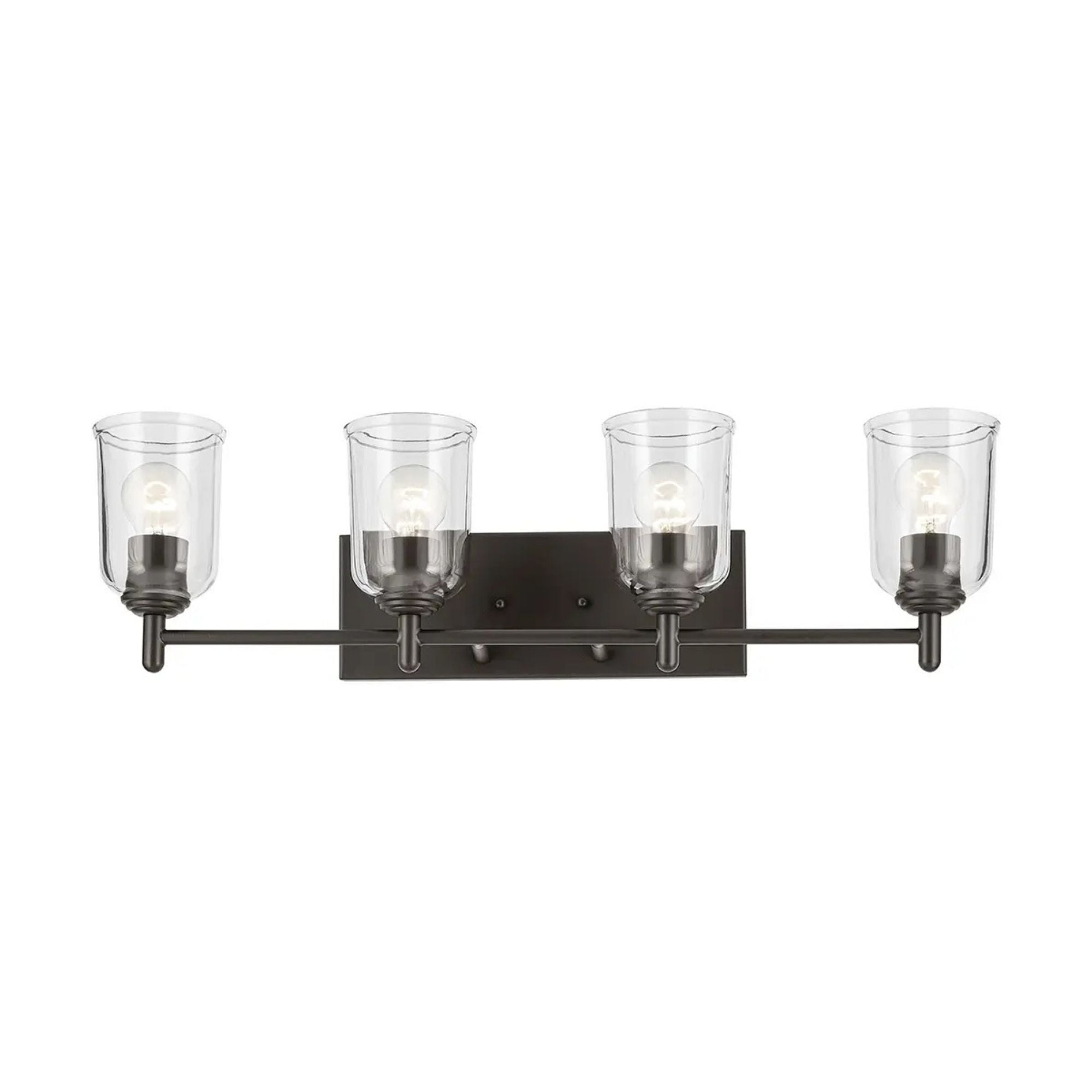 Shailene 30" 4-Light Bath Vanity Light, Olde Bronze Finish, Clear Glass