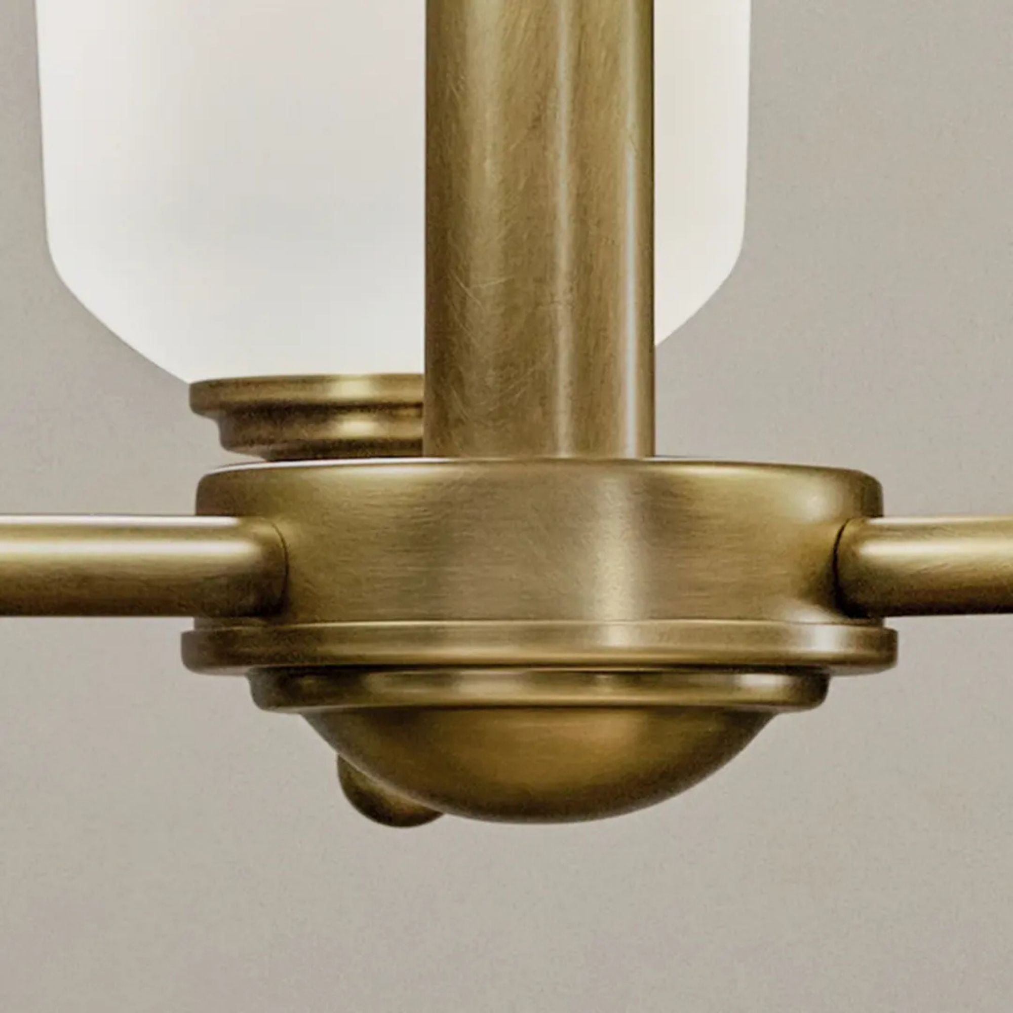 Shailene 18" 3-Light Mini Chandelier, Natural Brass Finish, Etched Glass