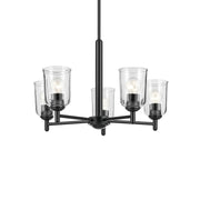 Shailene 24" 5-Light Chandelier, Black Finish, Clear Glass