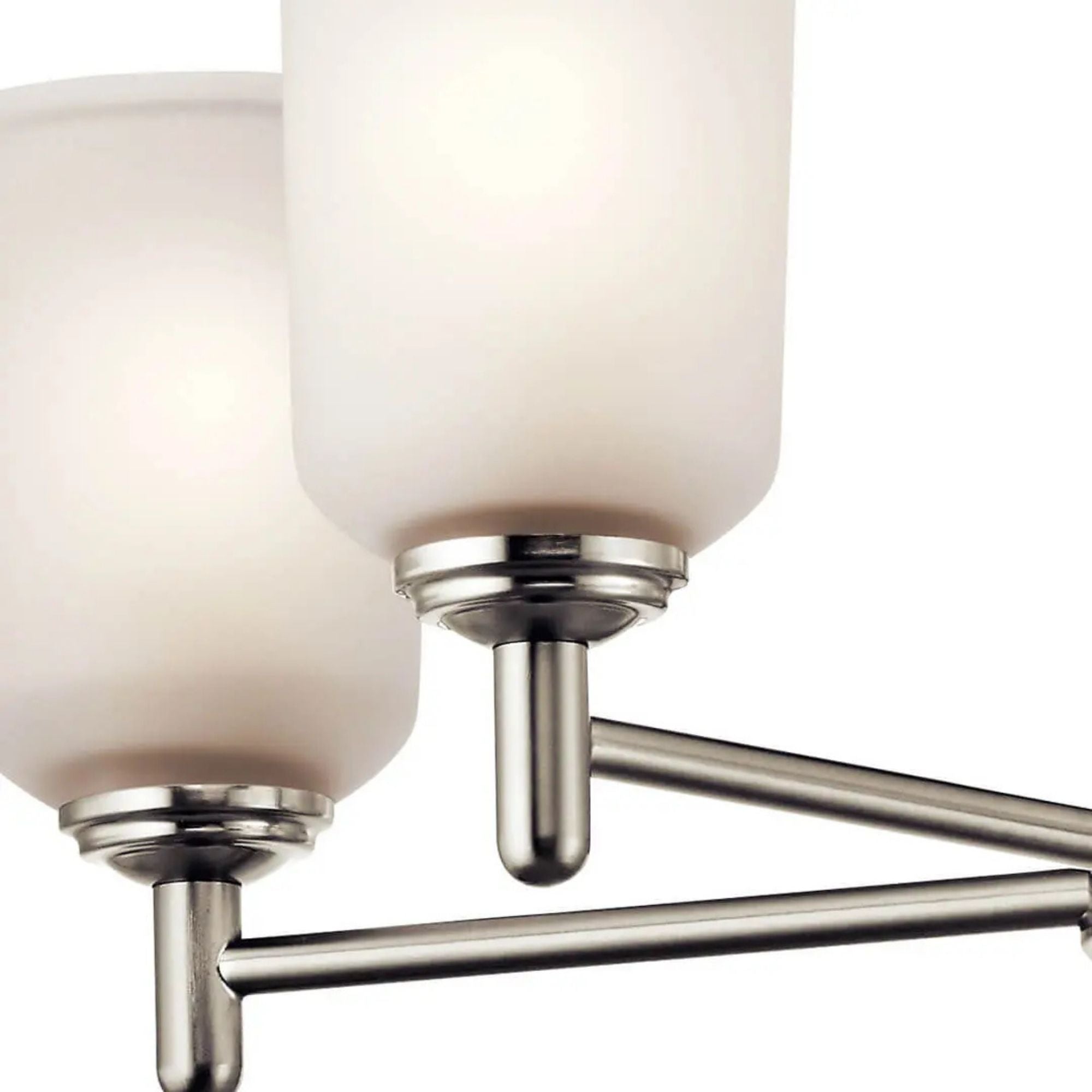 Shailene 24" 5-Light Chandelier, Brushed Nickel Finish, Etched Glass
