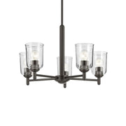 Shailene 24" 5-Light Chandelier, Olde Bronze Finish, Clear Glass