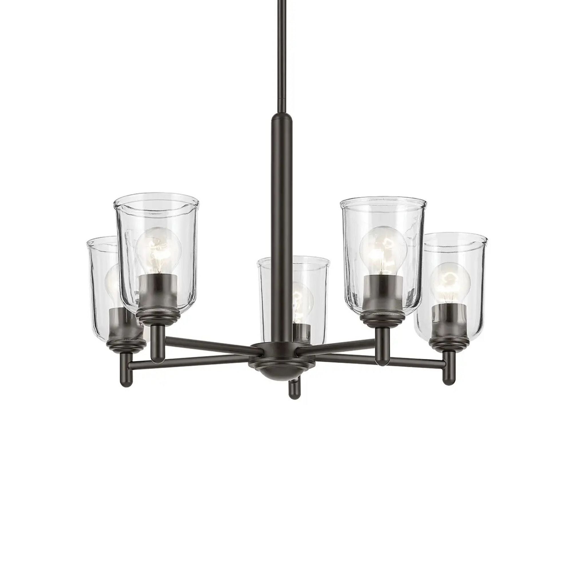 Shailene 24" 5-Light Chandelier, Olde Bronze Finish, Clear Glass