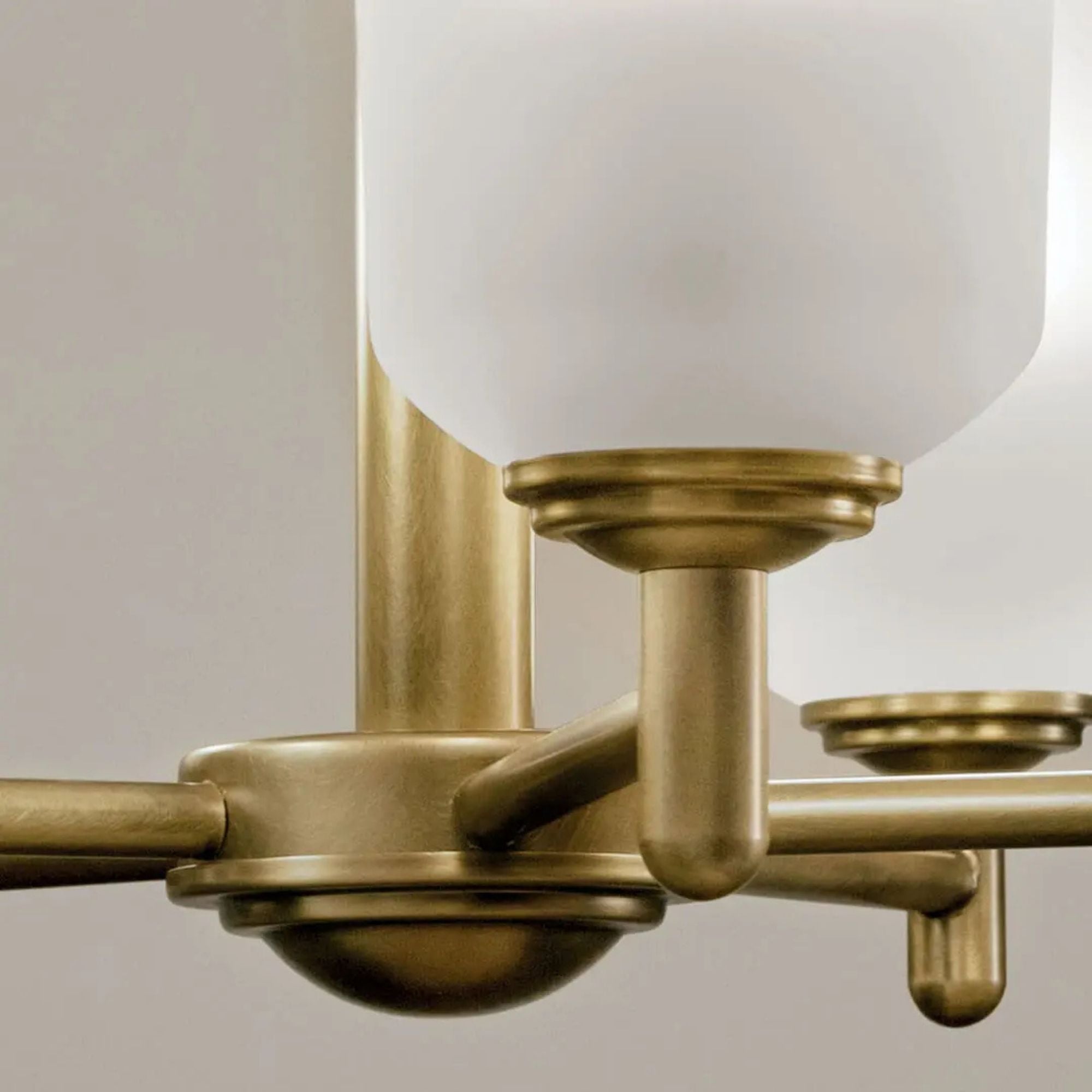 Shailene 27" 9-Light Chandelier, Natural Brass Finish, Etched Glass