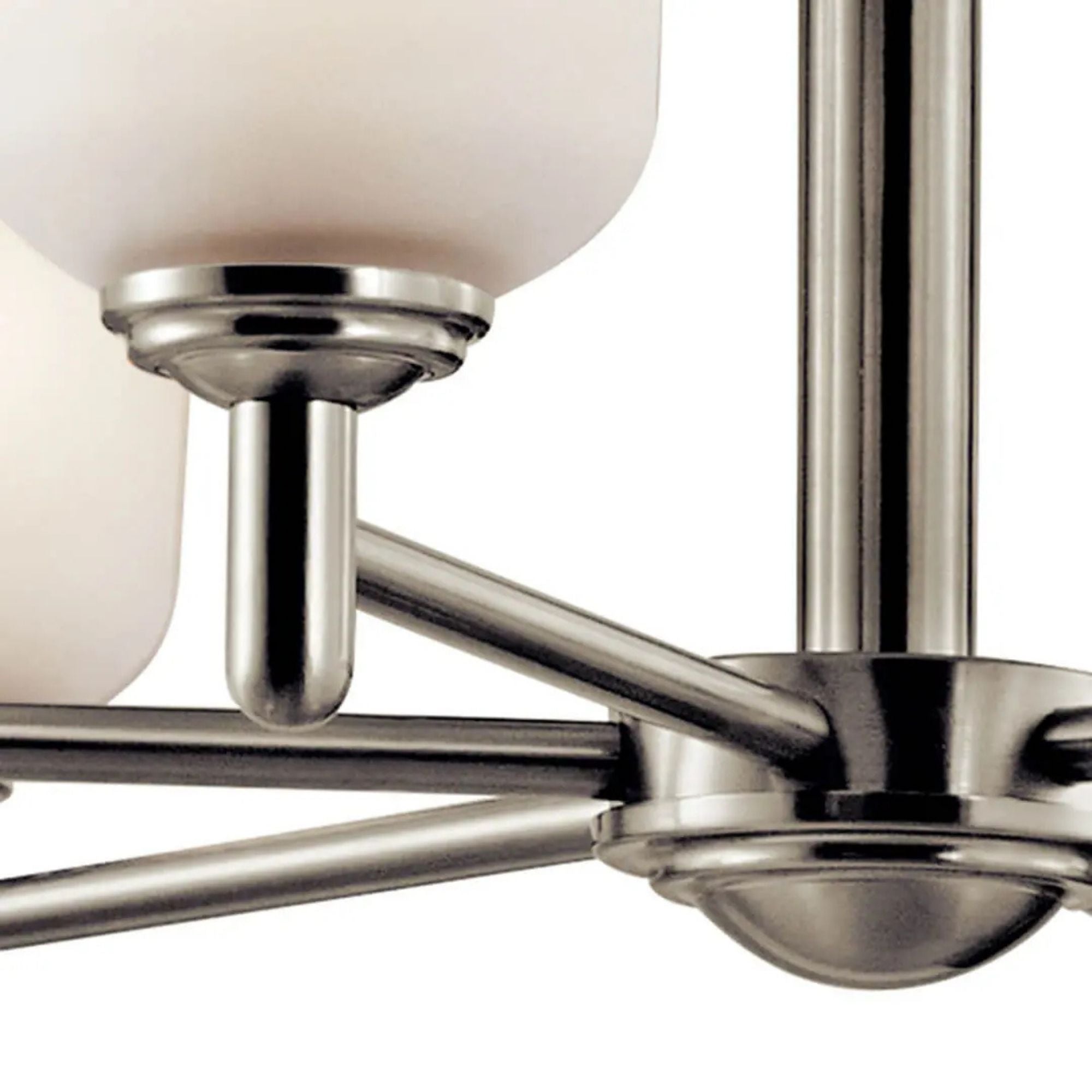 Shailene 27" 9-Light Chandelier, Brushed Nickel Finish, Etched Glass