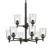 Shailene 27" 9-Light Chandelier, Olde Bronze Finish, Clear Glass