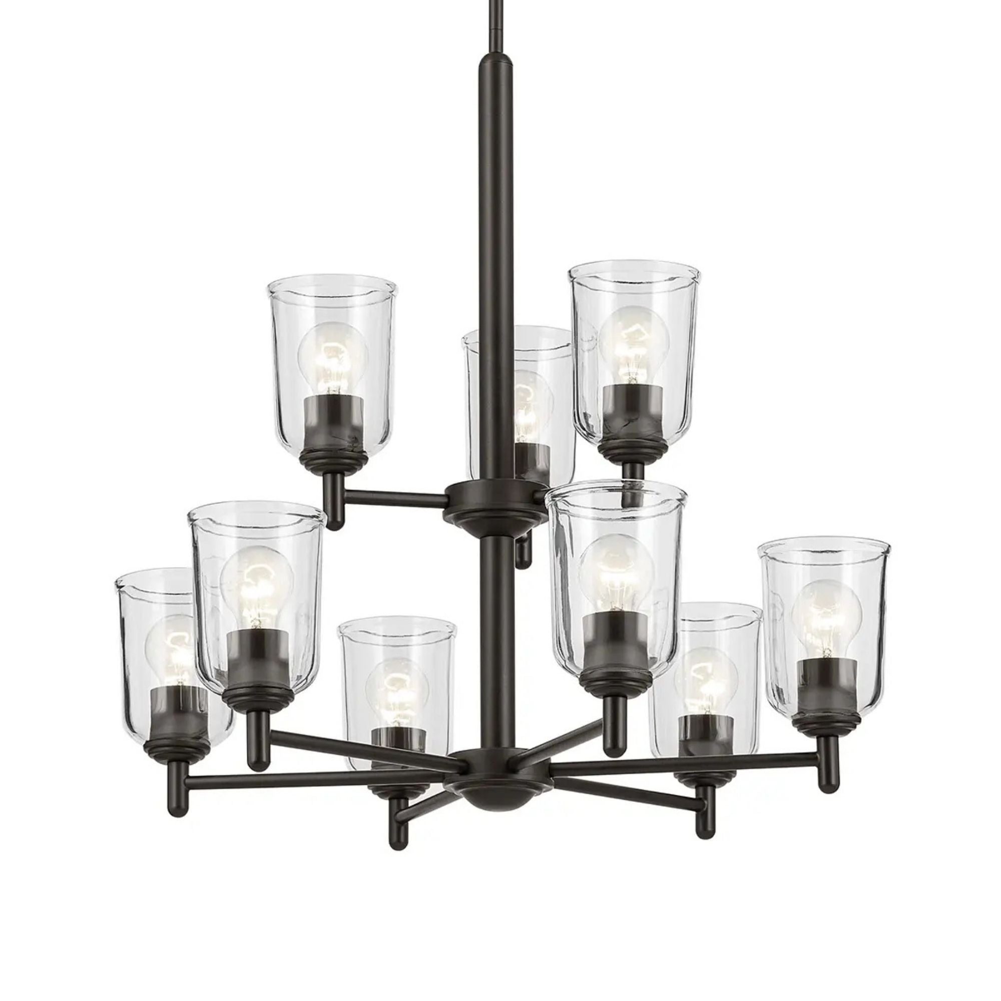 Shailene 27" 9-Light Chandelier, Olde Bronze Finish, Clear Glass