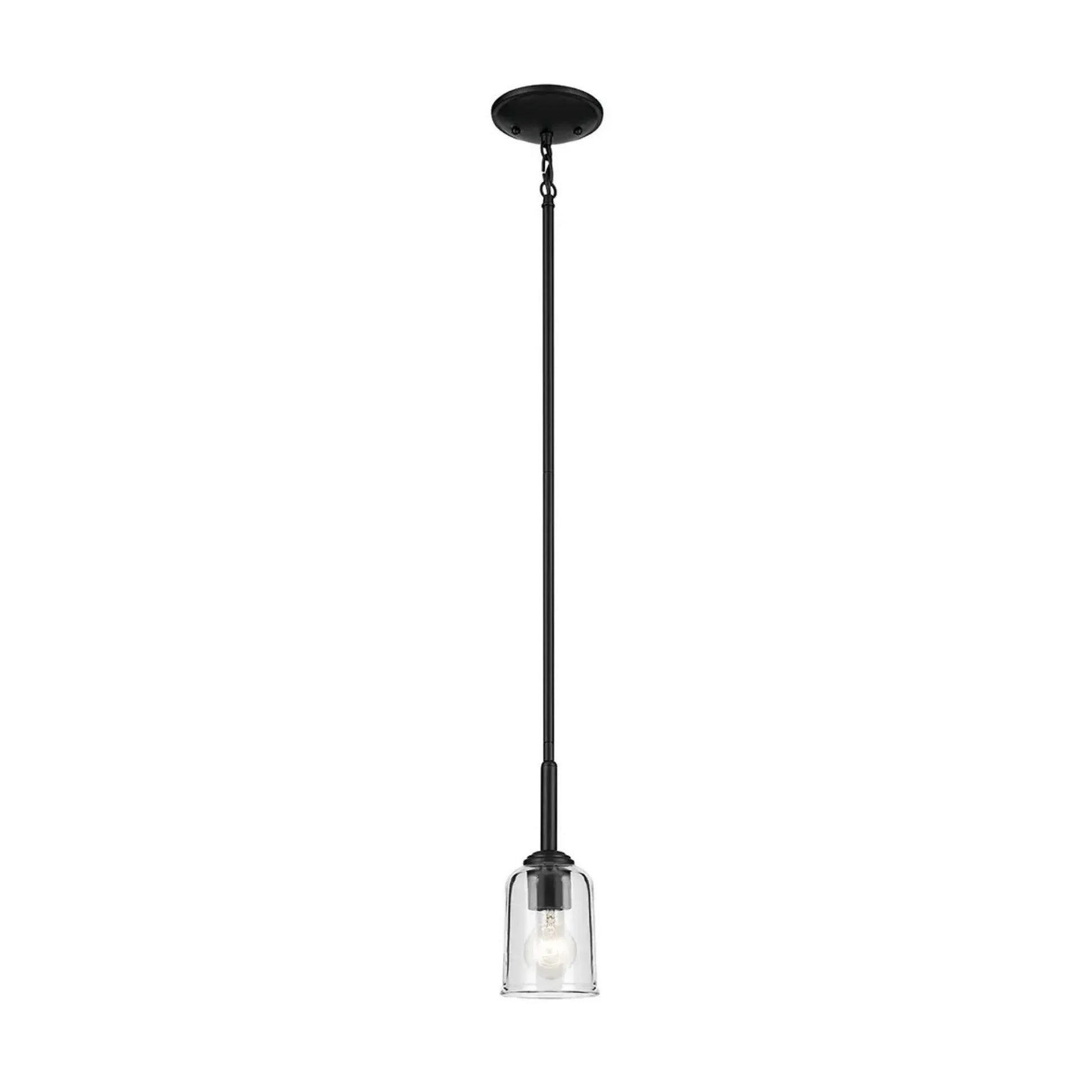 Kichler Lighting - Shailene 5" Mini Pendant, Black Finish, Etched Glass | Bees Lighting