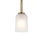 Shailene 5" Mini Pendant, Natural Brass Finish, Etched Glass
