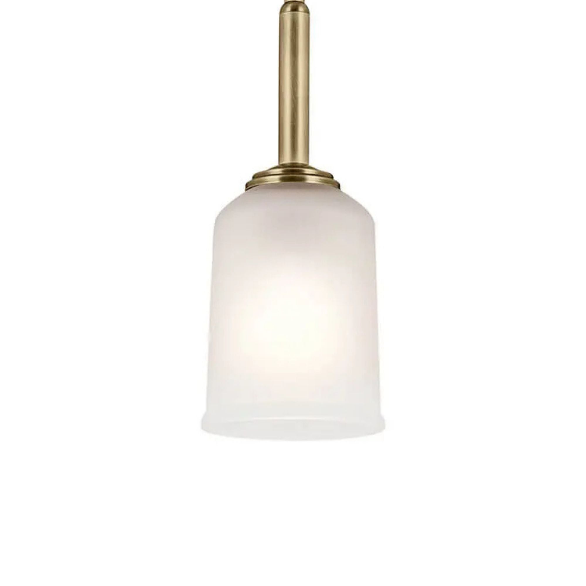 Shailene 5" Mini Pendant, Natural Brass Finish, Etched Glass