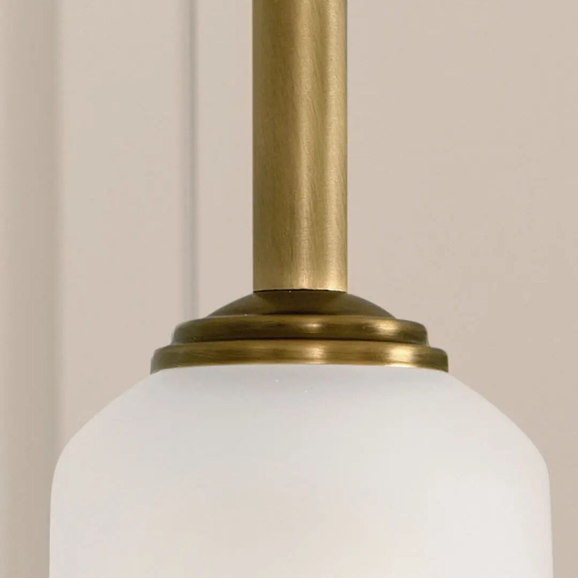 Shailene 5" Mini Pendant, Natural Brass Finish, Etched Glass
