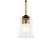 Shailene 5" Mini Pendant, Natural Brass Finish, Clear Glass