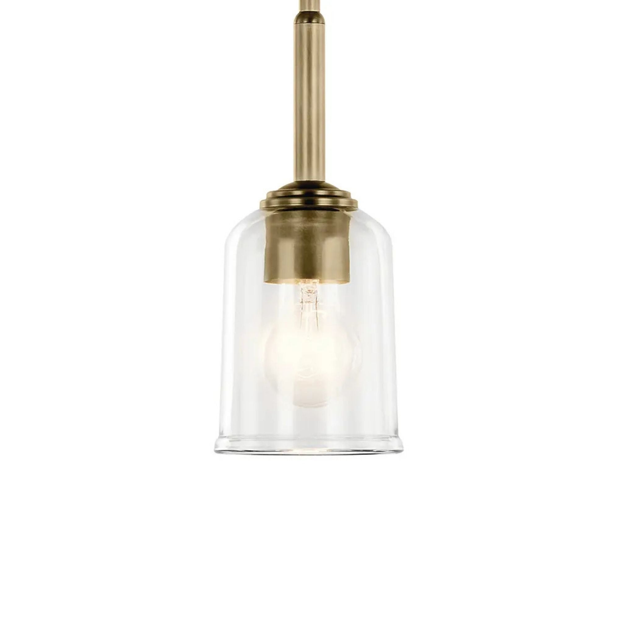 Shailene 5" Mini Pendant, Natural Brass Finish, Clear Glass