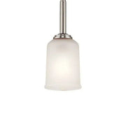 Shailene 5" Mini Pendant, Brushed Nickel Finish, Etched Glass