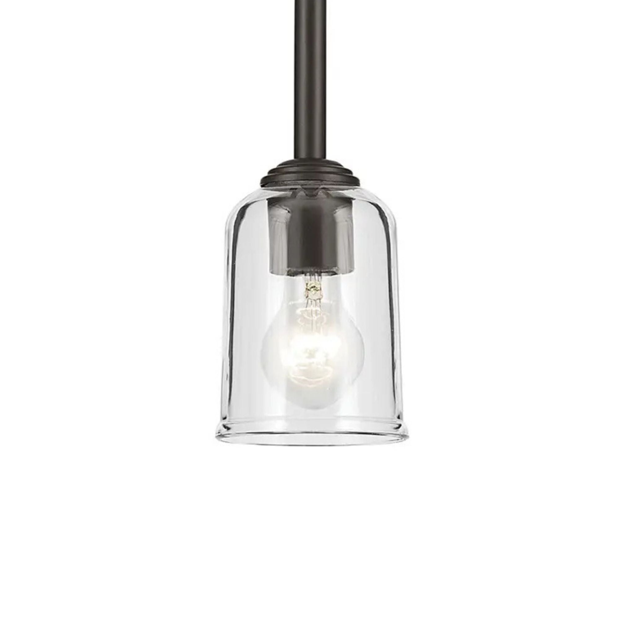 Shailene 5" Mini Pendant, Olde Bronze Finish, Clear Glass