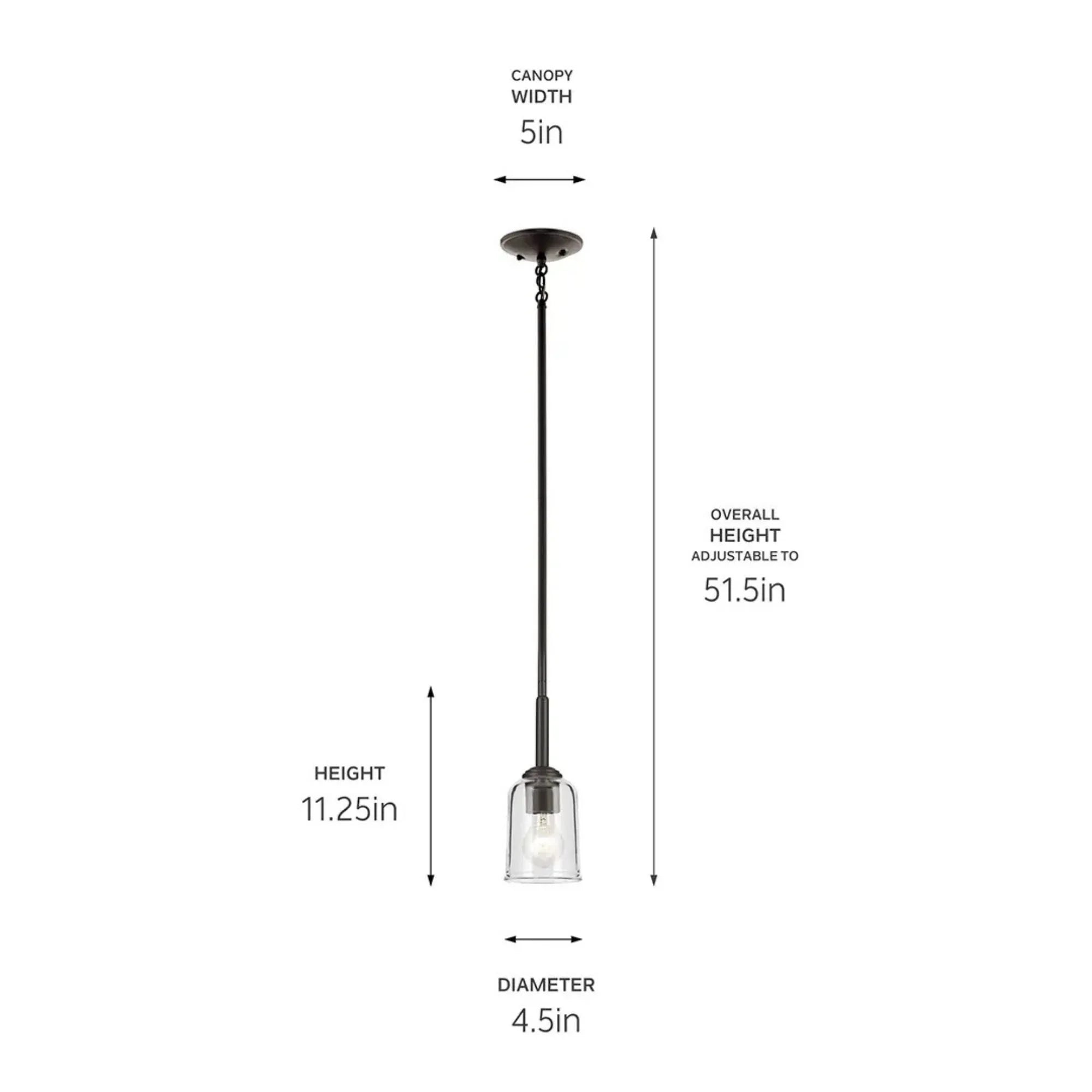 Kichler Lighting - Shailene 5" Mini Pendant, Olde Bronze Finish, Clear Glass | Bees Lighting