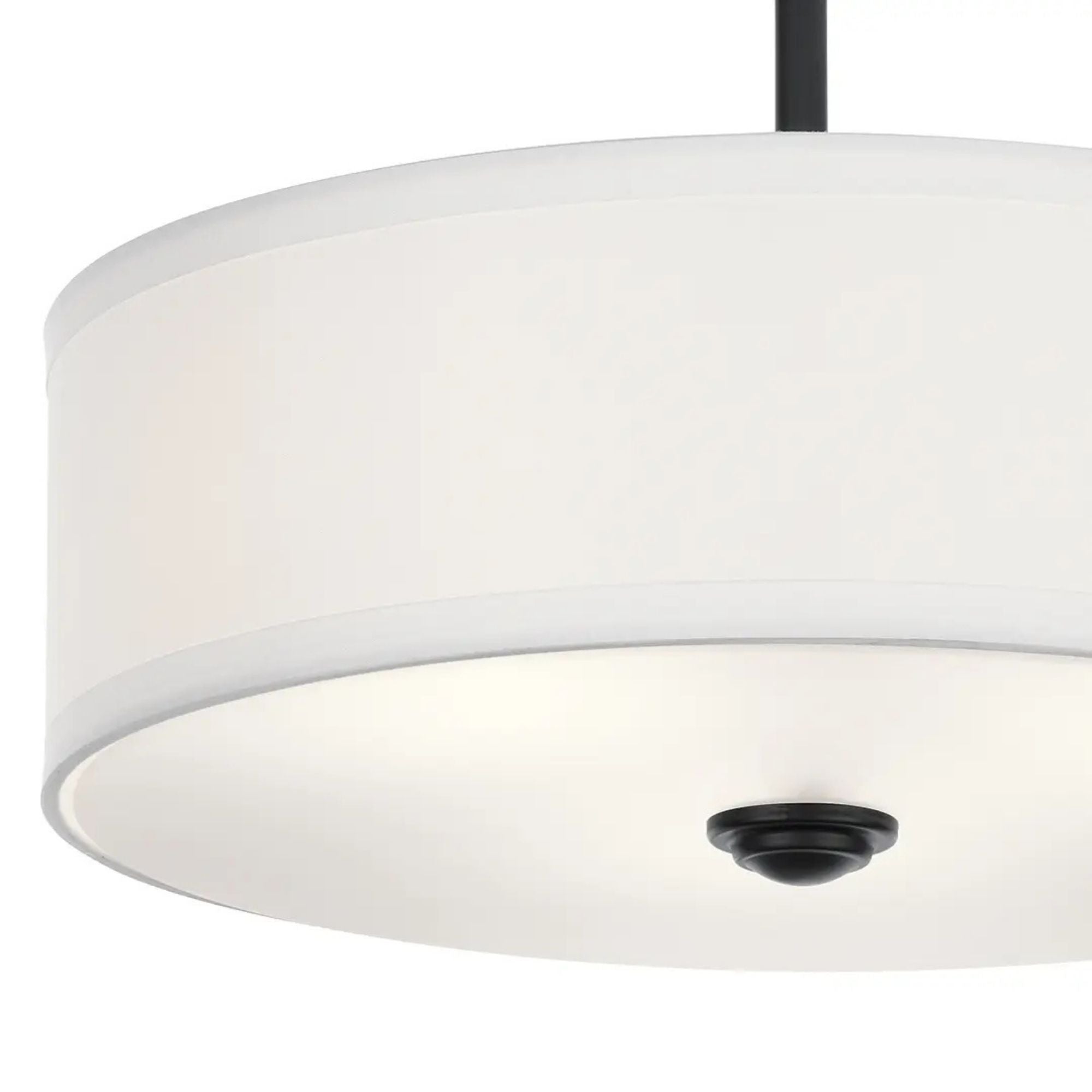 Shailene 14" 3-Light Round Semi-Flush Mount, Black Finish