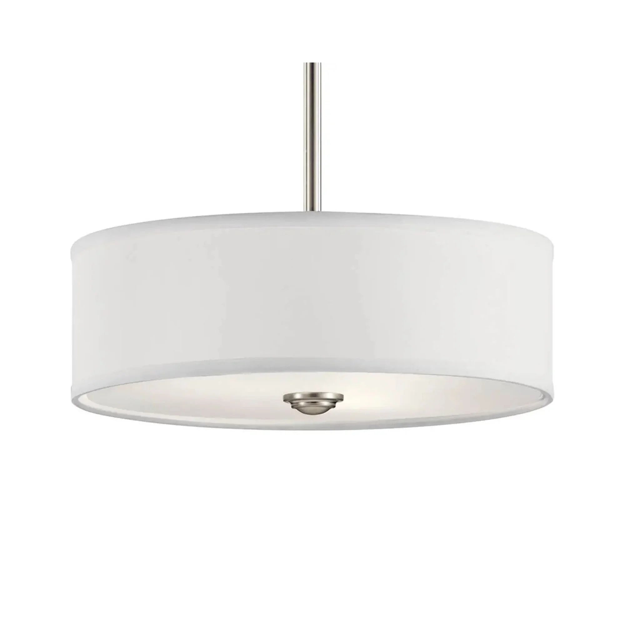 Shailene 14" 3-Light Round Semi-Flush Mount, Brushed Nickel Finish