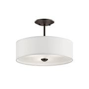 Shailene 14" 3-Light Round Semi-Flush Mount, Olde Bronze Finish