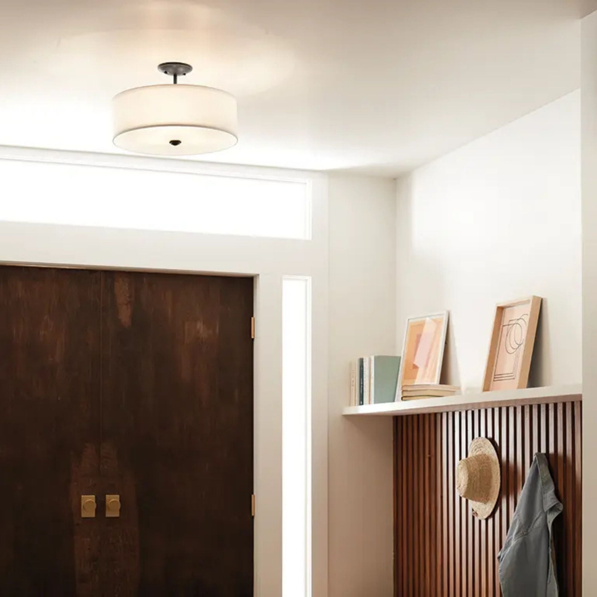 Shailene 14" 3-Light Round Semi-Flush Mount, Olde Bronze Finish