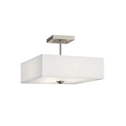 Shailene 14" 3-Light Square Semi-Flush Mount, Brushed Nickel Finish