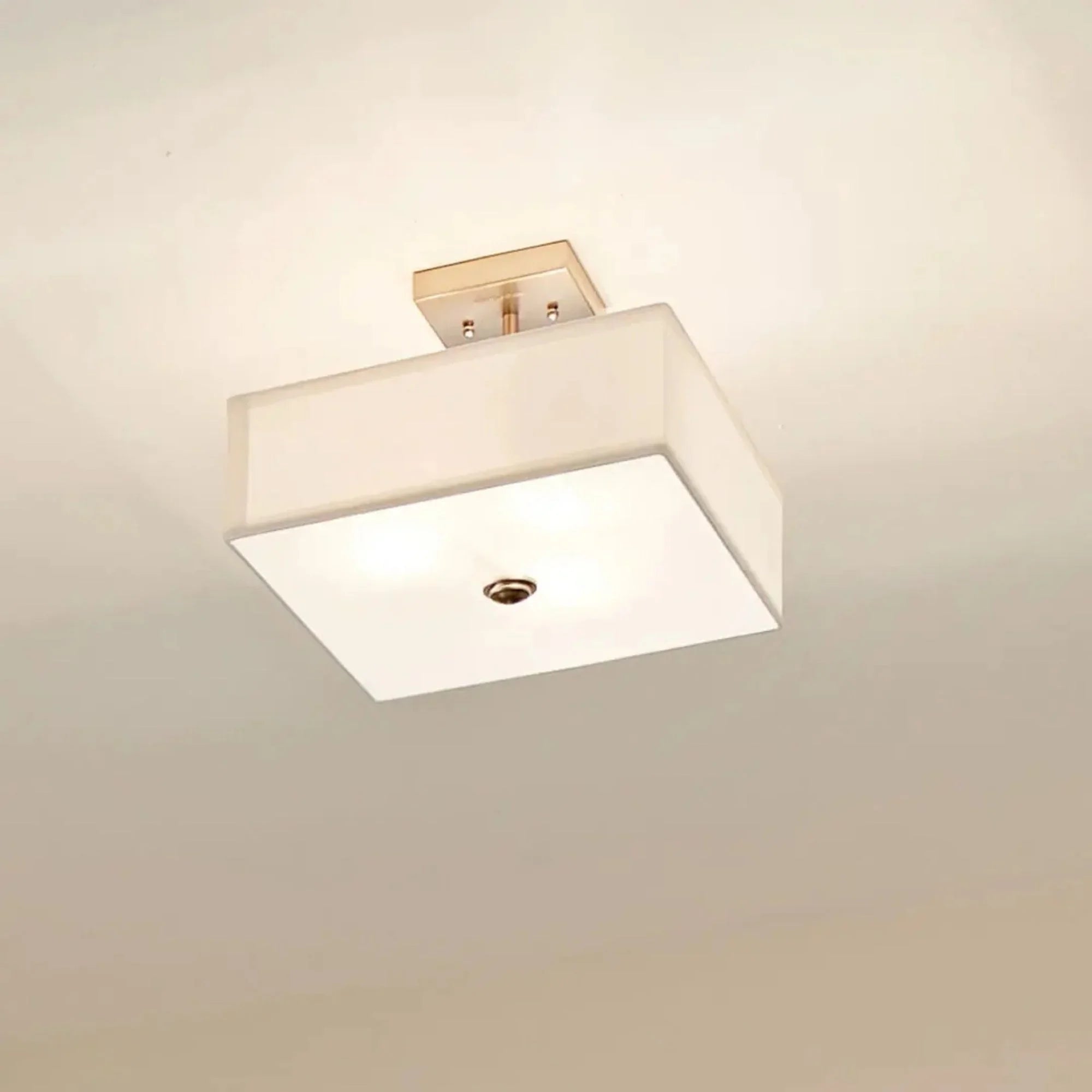 Shailene 14" 3-Light Square Semi-Flush Mount, Brushed Nickel Finish