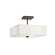 Shailene 14" 3-Light Square Semi-Flush Mount, Olde Bronze Finish